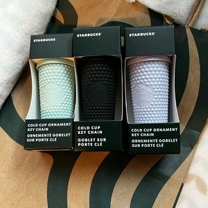 Starbucks Keychain Mint,Green,Lilac HTF studded